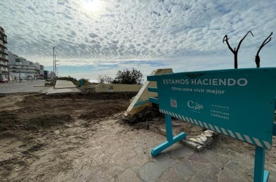 Partido de la Costa: Avanzan los trabajos en las nuevas bajadas hidráulicas del Paseo Costanero de Santa Teresita