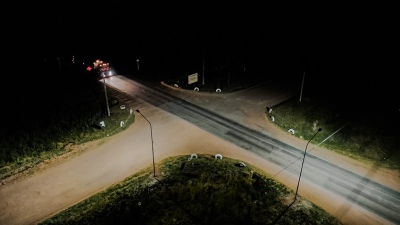 General Viamonte: Se instaló nueva luminaria en el cruce de Ruta 65