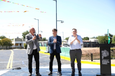 Ensenada: Axel Kicillof y Mario Secco inauguraron el puente “La Unión”