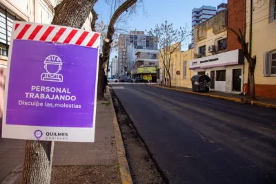 Quilmes: Avanzan las obras de pavimento en el centro de la ciudad