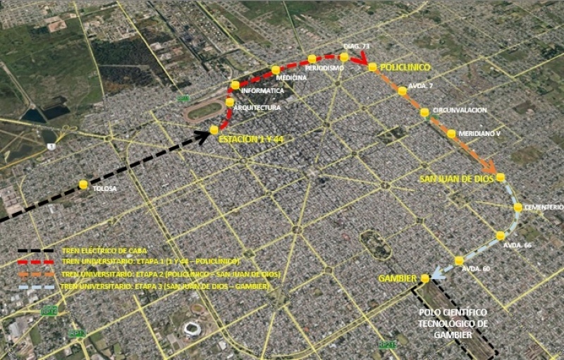 La Plata: Avanzan las gestiones para la ampliación del recorrido del Tren Universitario
