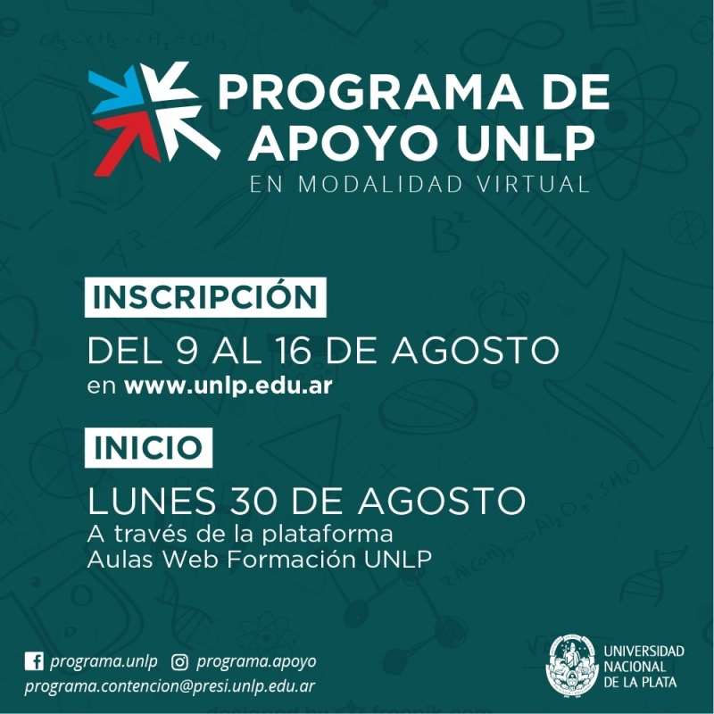Comenzó la inscripción al Programa de Apoyo para el ingreso a la UNLP