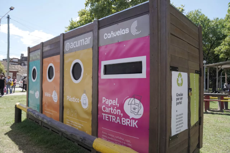 Cañuelas: Instalaron una nueva estación de reciclado frente a la estación del tren