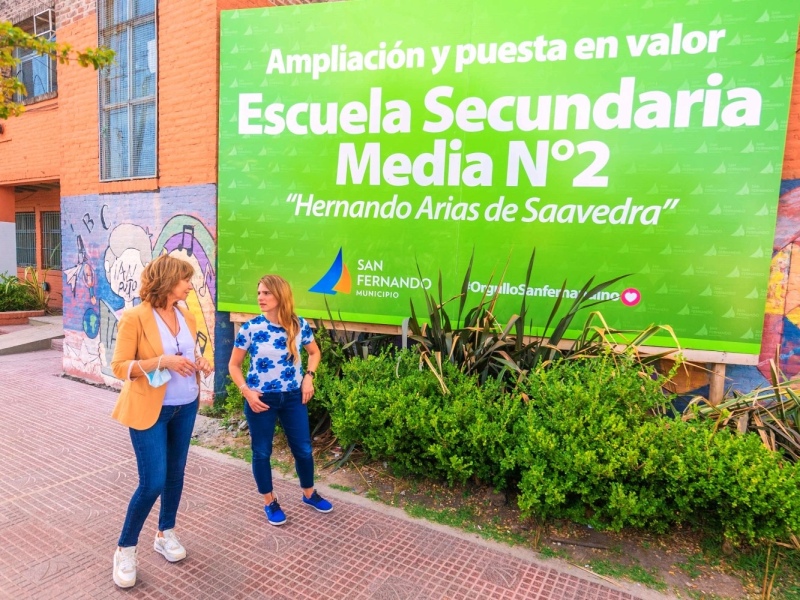 San Fernando: Avanza la obra de renovación de la Escuela "Hernando Arias" del barrio Fate
