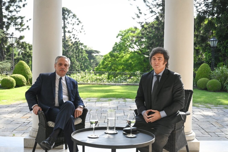 Alberto Fernández recibió a Milei en Olivos para la transición presidencial