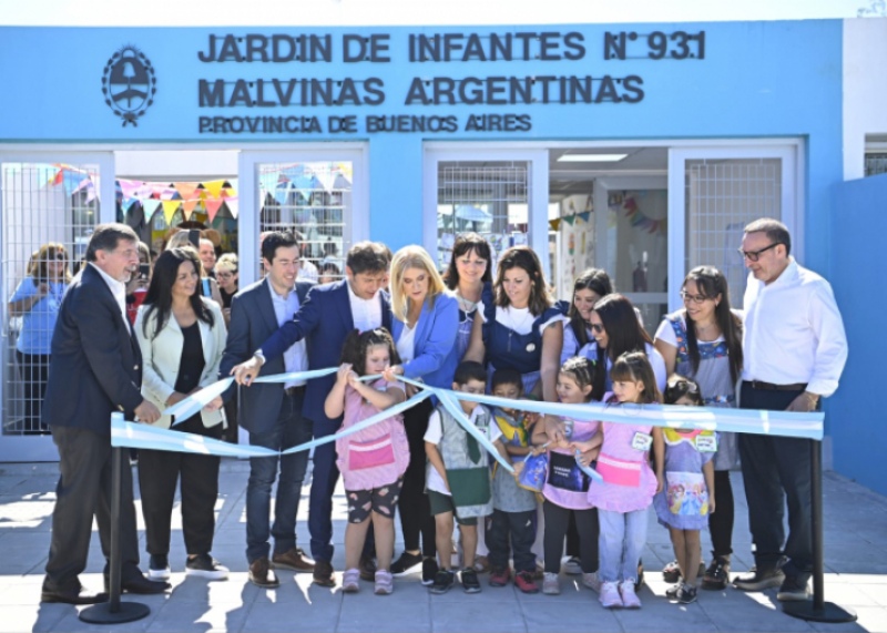 Malvinas Argentinas: Kicillof inauguró un nuevo Jardín de Infantes en Villa de Mayo