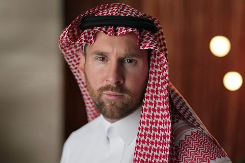 ¿Nuevo look? Messi sorprendió como modelo para una marca de Arabia Saudita